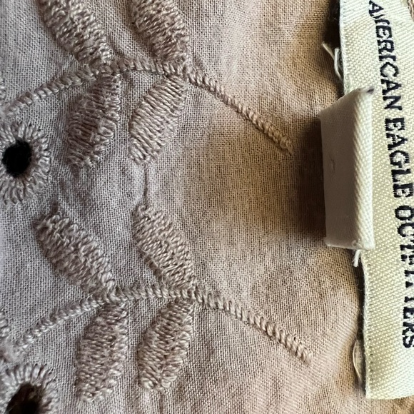 American Eagle eyelet boho festival mauve blouse size S EUC - Picture 7 of 9